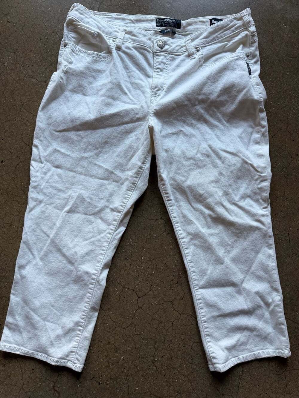 Silver Jeans Co. Suki Super Stretch White Cropped Jeans